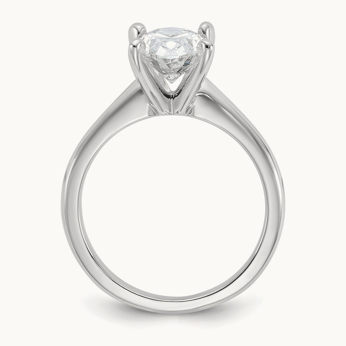Oval Solitaire Engagement Ring, 0.50-5.00 ct tw Lab-Grown Diamond — 2 1/4 ct, VS (Best) · Certified, 14K White Gold