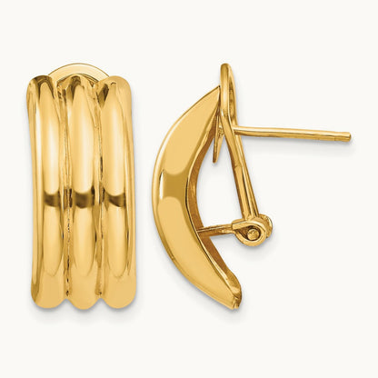 Omega Post Earrings — 14K Yellow Gold