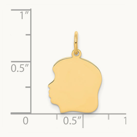Plain Medium .009 Gauge Facing Left Engravable Girl Head Charm — 22mm