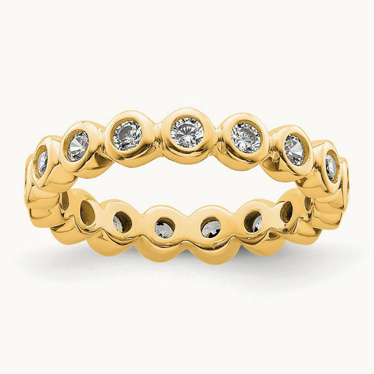 Polished Bezel Set Diamond Eternity Band, 0.50 ct tw — 14K Yellow Gold