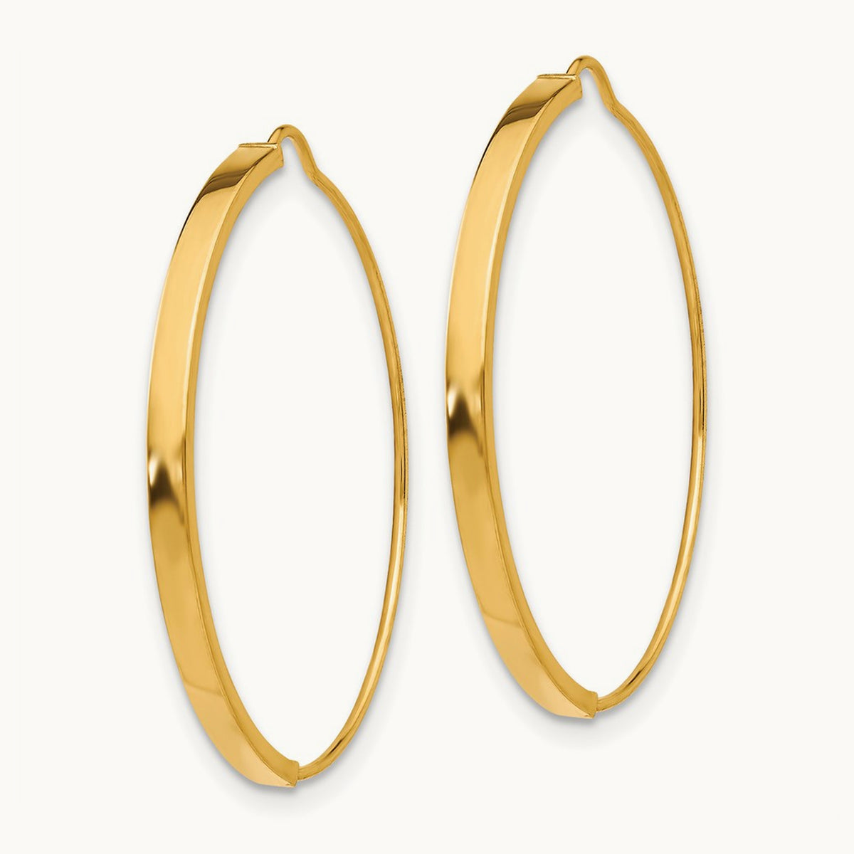 Wire Hoop Earrings — 14K Yellow Gold