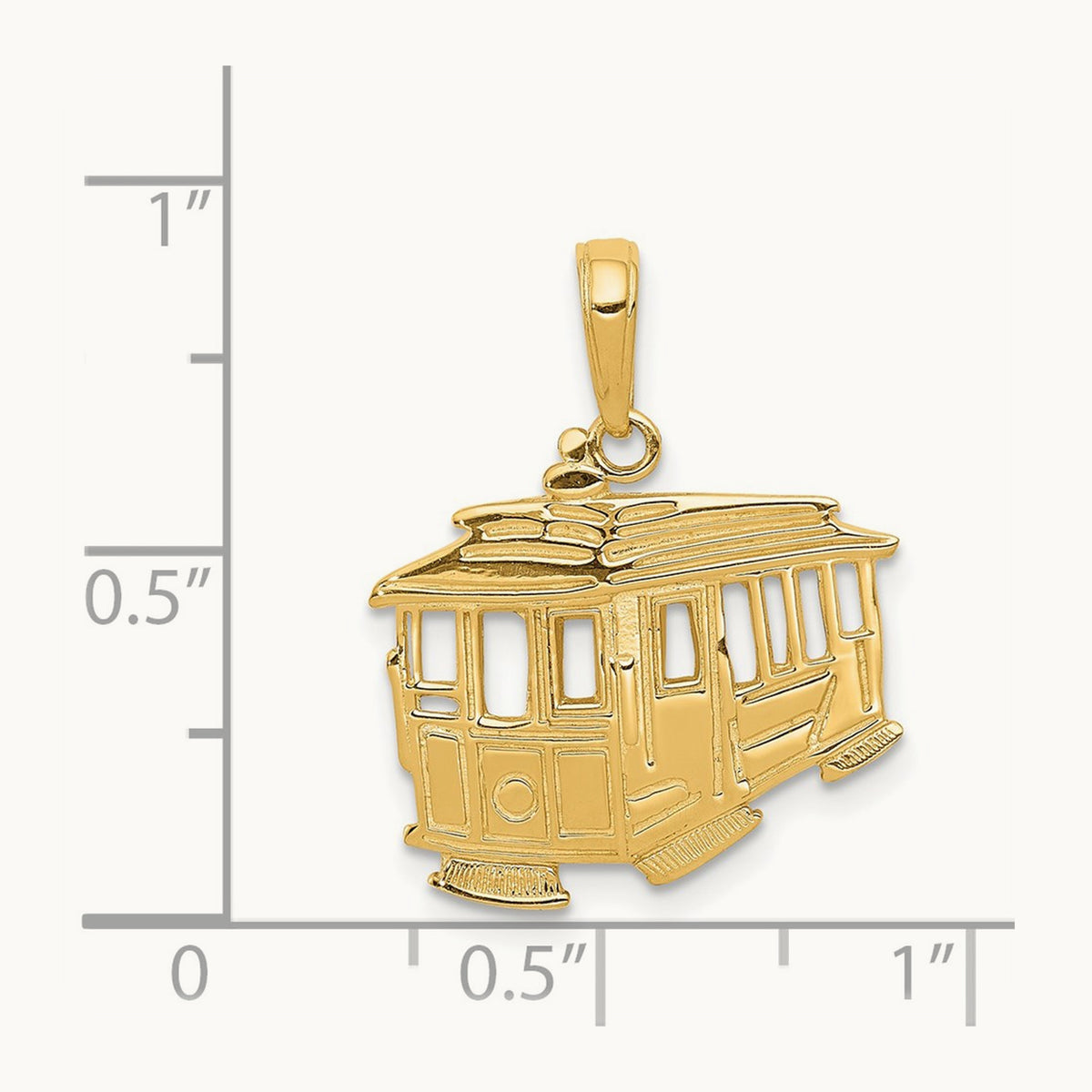 Cable Car Pendant, 14K