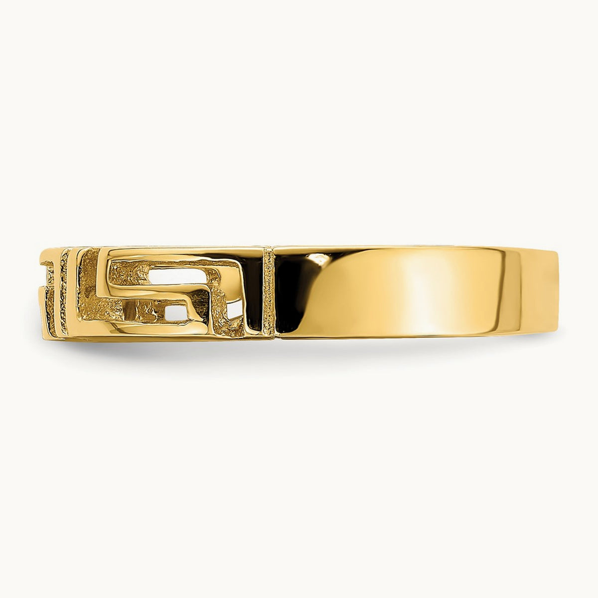 Cut-Out Greek Key Band, 14K