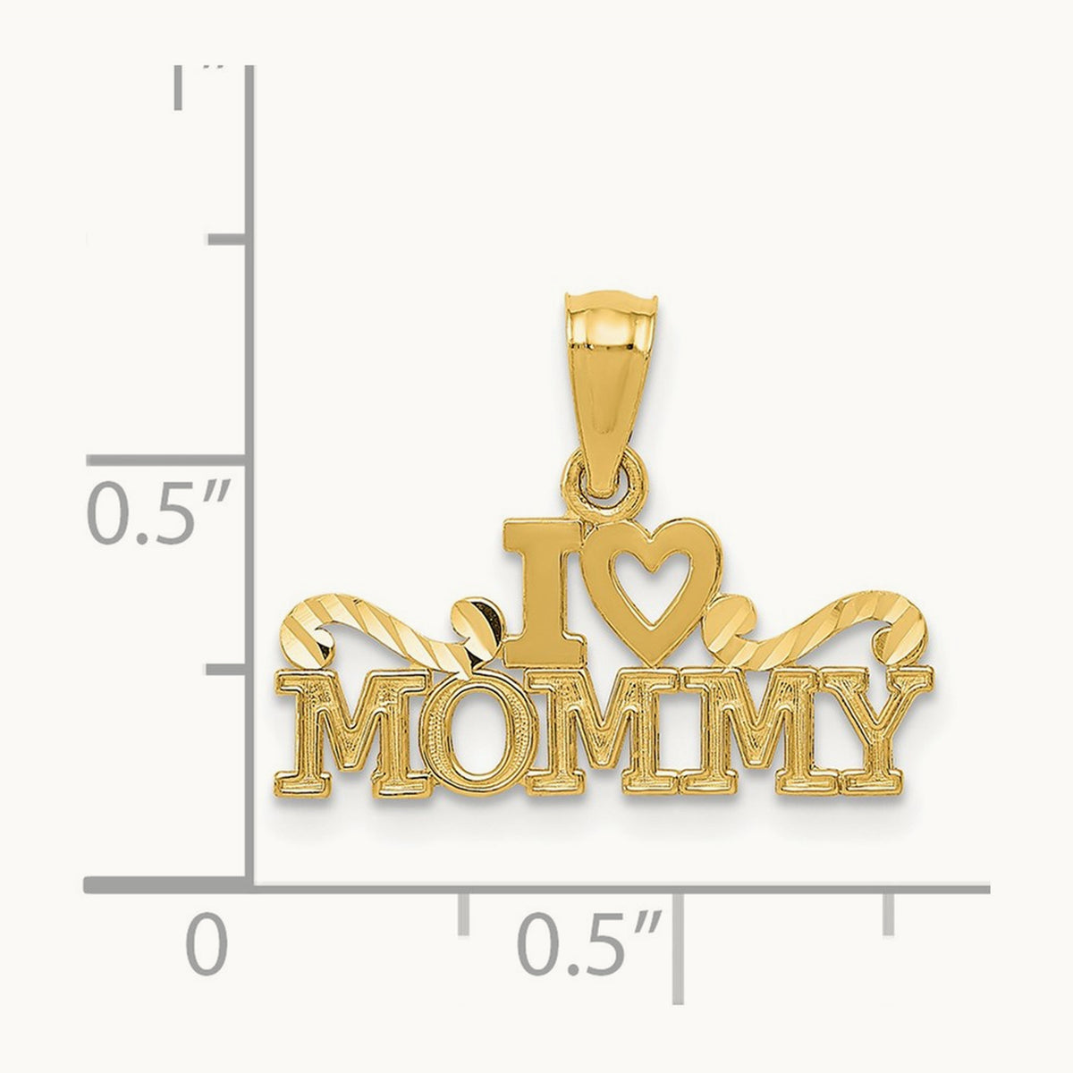 I Heart Mommy Pendant, 14K Yellow Gold