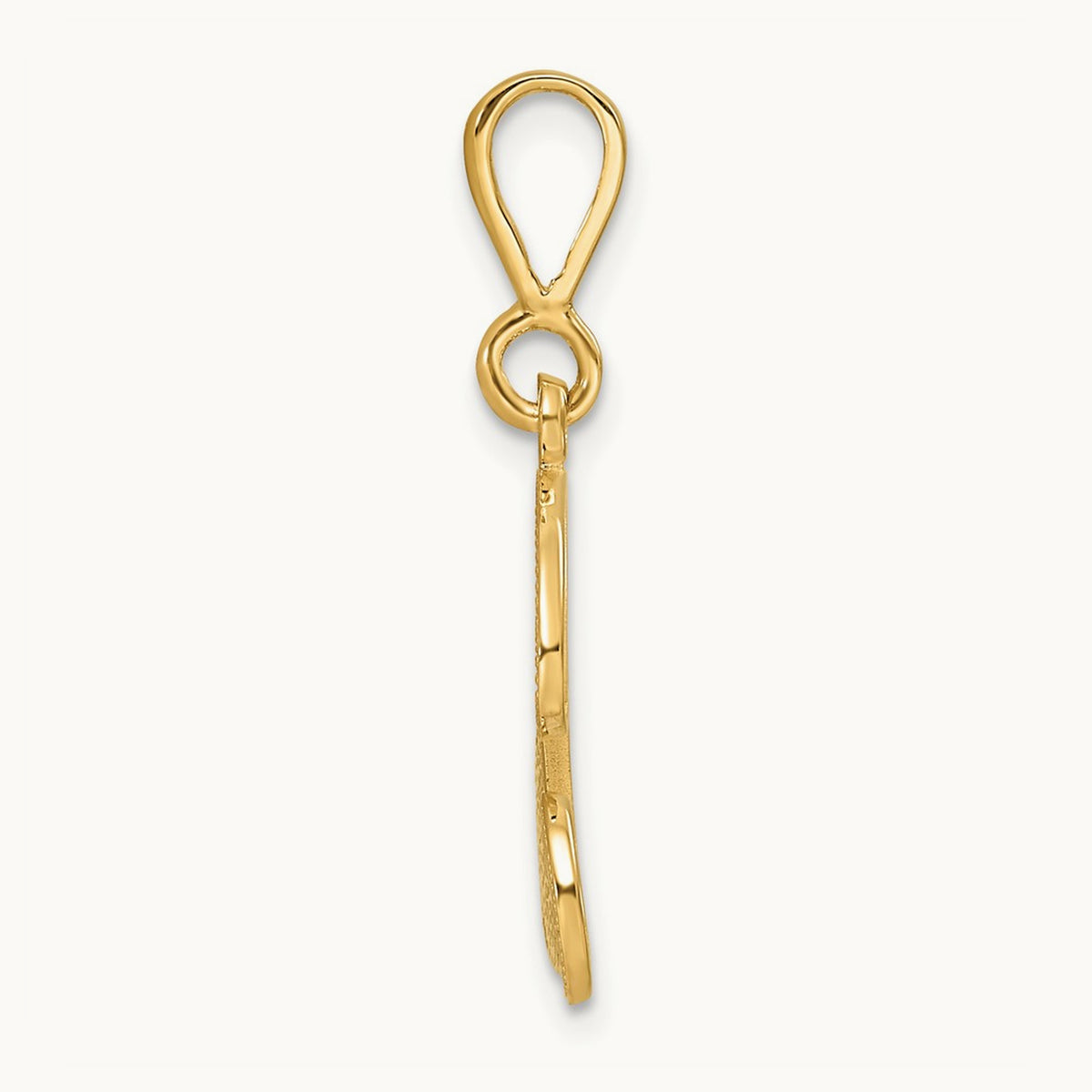 Polished Script Filigree Initial Pendant — B