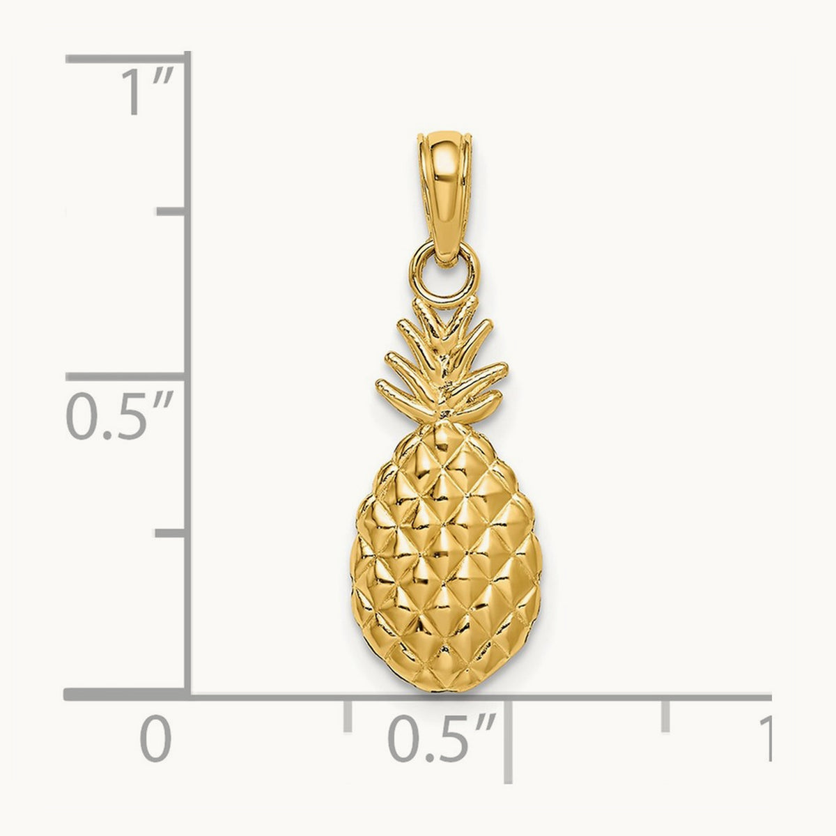 Textured Pineapple Charm, 14K