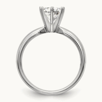 1ct. Medium-Wt Comfort-Fit 6-Prong Ring Mounting, 14K White Gold
