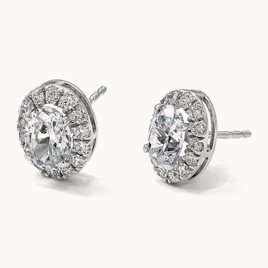 Oval Halo Earrings, 0.50-7.25 ct tw Lab-Grown Diamond — 5/8 ct