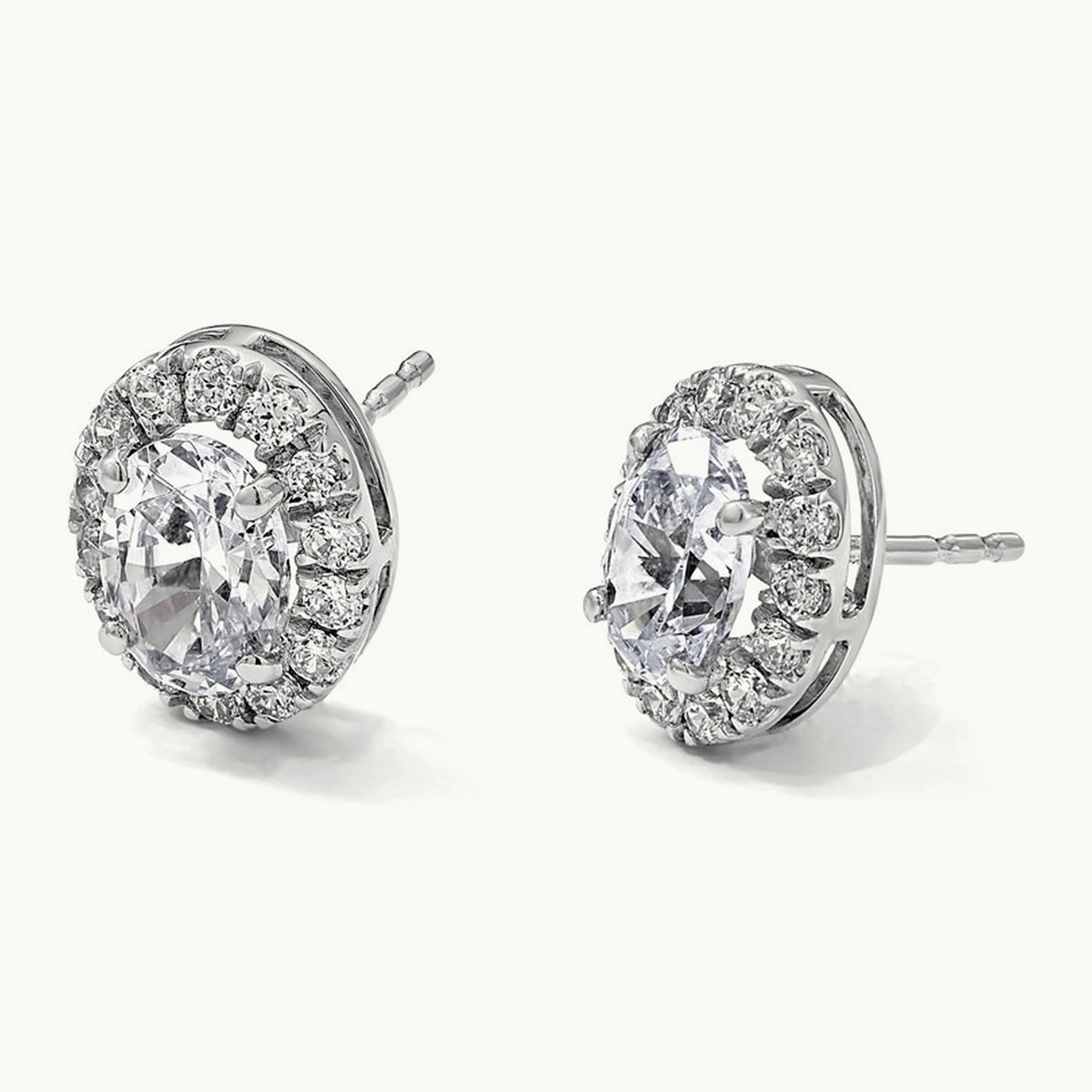 14w 2 1/2ct Lab Grown Diamond VS/SI+ G+ Cert Complete Oval Halo Earrings