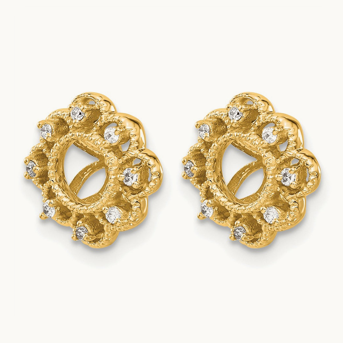 Fancy Diamond Earring Jackets — 14K Yellow Gold, 0.096 ct