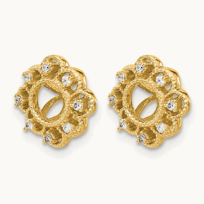 Fancy Diamond Earring Jackets — 14K Yellow Gold, 0.096 ct