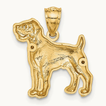 Diamond-cut Boxer Pendant, 14K