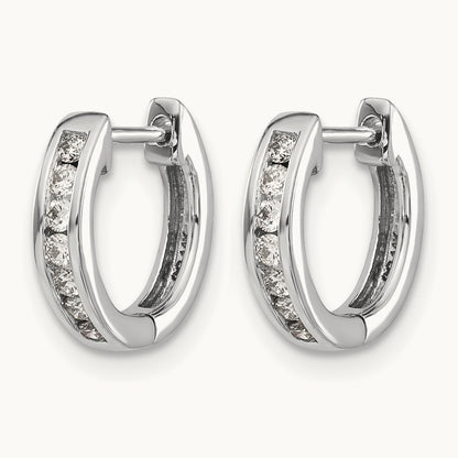 Diamond Hinged Hoop Earrings — 13mm