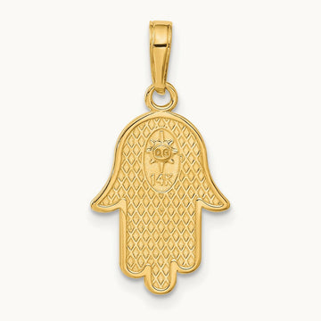 Jewish Hand of God w/Star of David Pendant, 14K