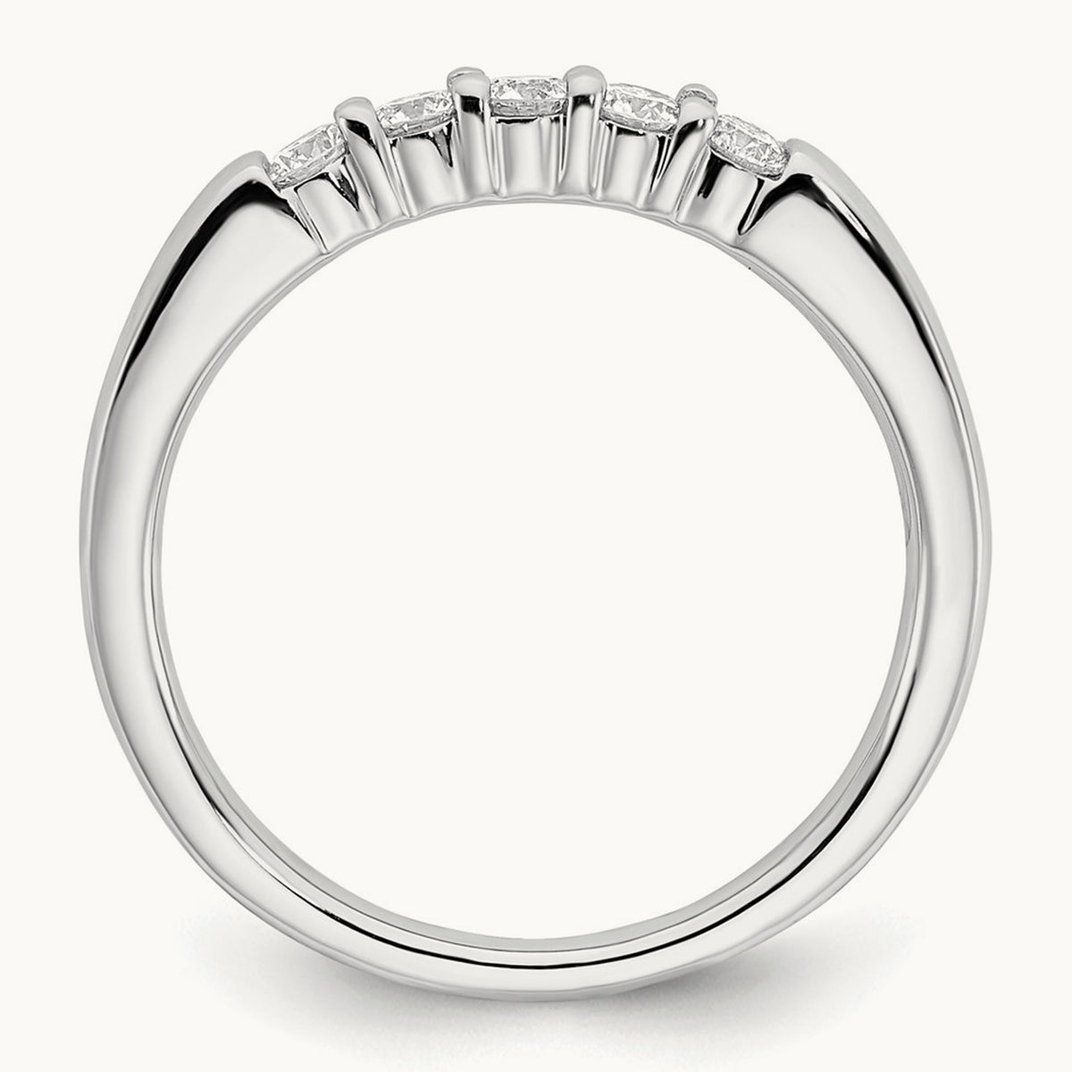 5-Stone Diamond Band, 14K White Gold