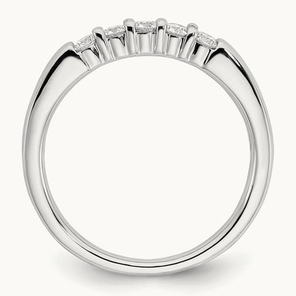 5-Stone Diamond Band, 14K White Gold