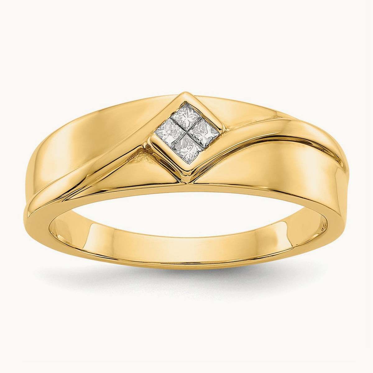 Diamond Men's Ring, 0.10 ct tw, 14K Gold — 14K Yellow Gold