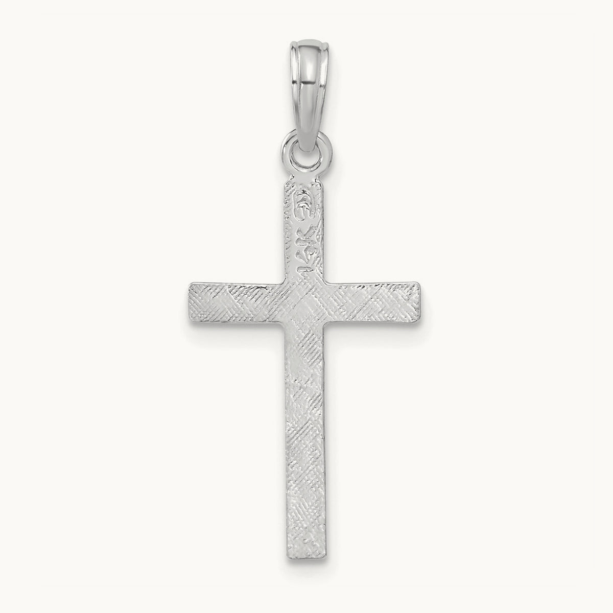 Latin Cross Pendant — 14K White Gold