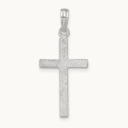 Latin Cross Pendant — 14K White Gold