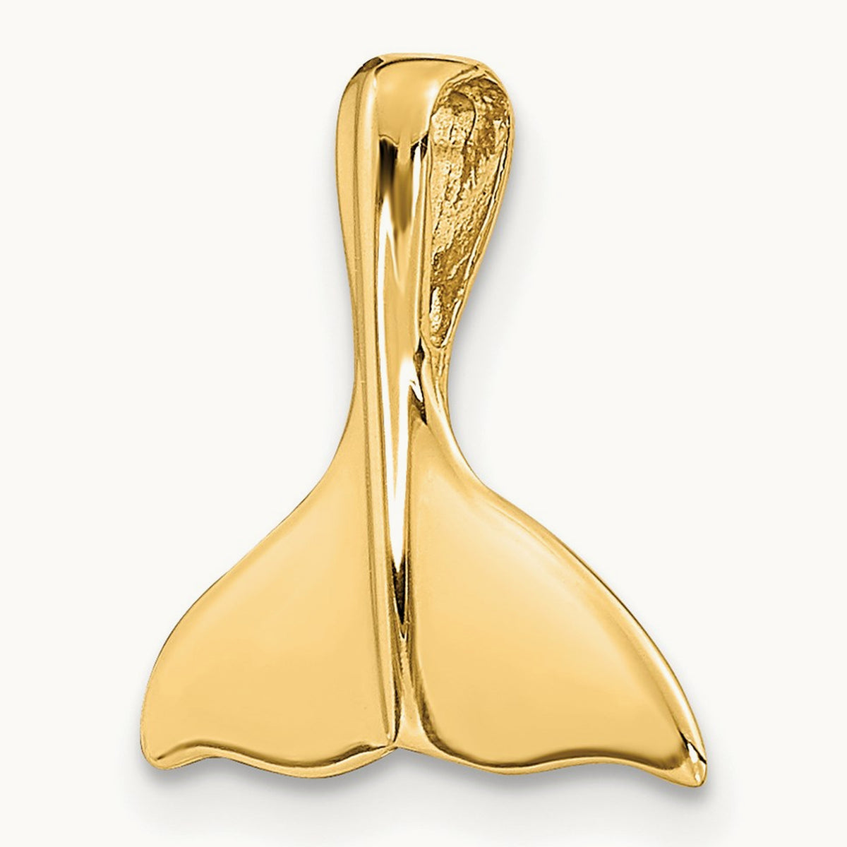 3-D Polished Whale Tail Slide, 14K