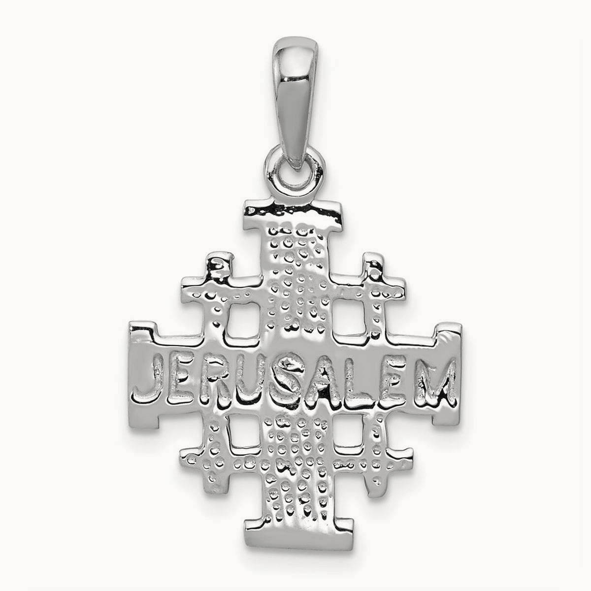 Jerusalem Cross Pendant — 14K White Gold, 30mm