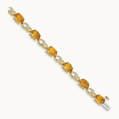 Citrine and Diamond Bracelet, 14K