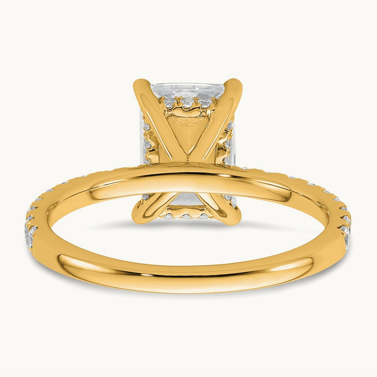 Solitaire with Flair Engagement Ring, 1.25-2.25 ct tw Lab-Grown Diamond — 2 3/8 ct, VS/SI (Great), 14K Yellow Gold