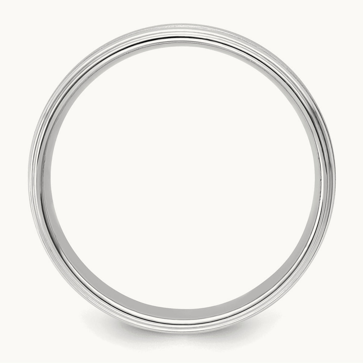 Light Comfort Fit Brush Satin Fancy Band, 14K White Gold