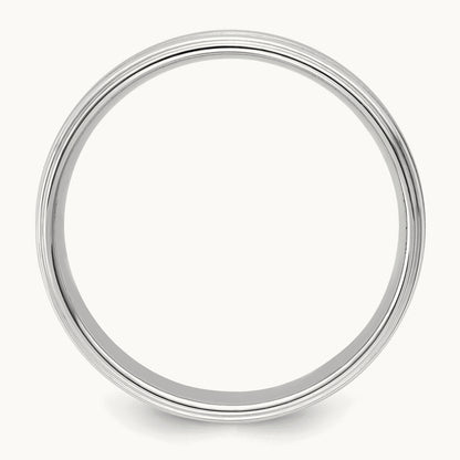 Light Comfort Fit Brush Satin Fancy Band, 14K White Gold