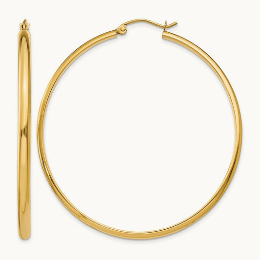 Polished Hoop Earring, 14K