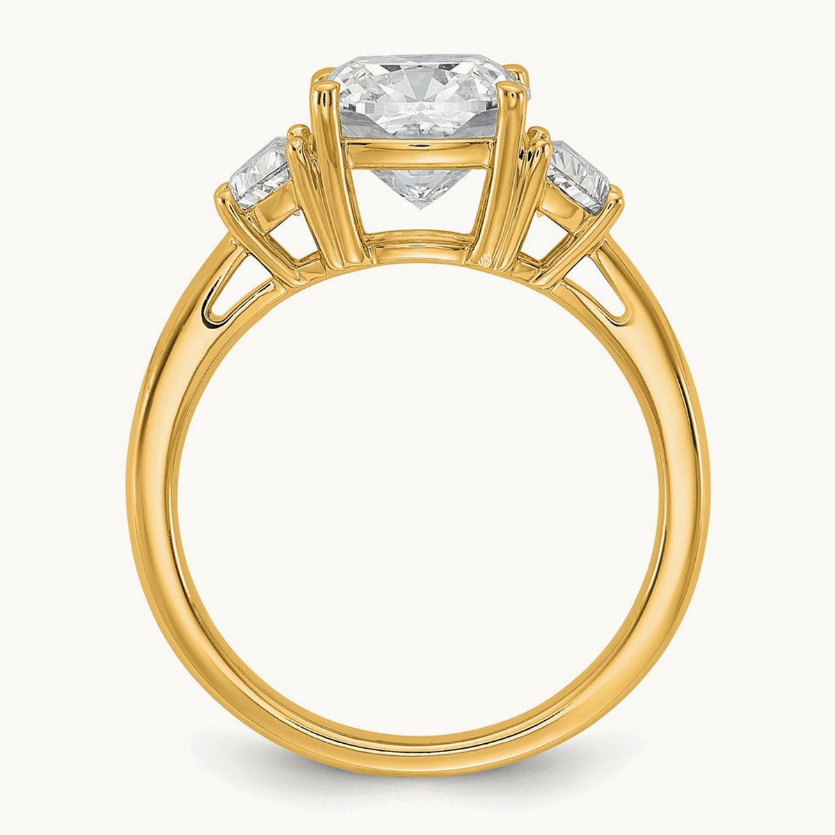 Half Moon & Cushion Semi-Mount Engagement Ring, 0.25-1.00 ct tw Lab-Grown Diamond — 5/8 ct, 14K Yellow Gold