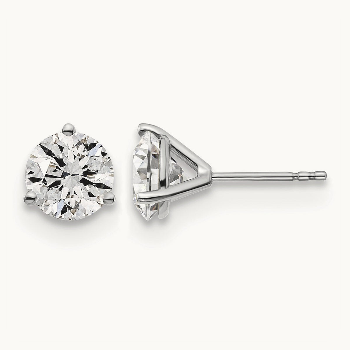 Round Stud Earrings, 0.10-6.00 ct tw Lab-Grown Diamond