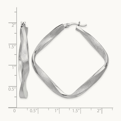 RH-plated Radiant Essence Twisted Hoop Earrings, Sterling Silver — Leslie's