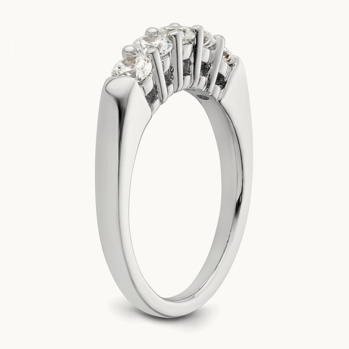 5-Stone Diamond Band, 14K White Gold
