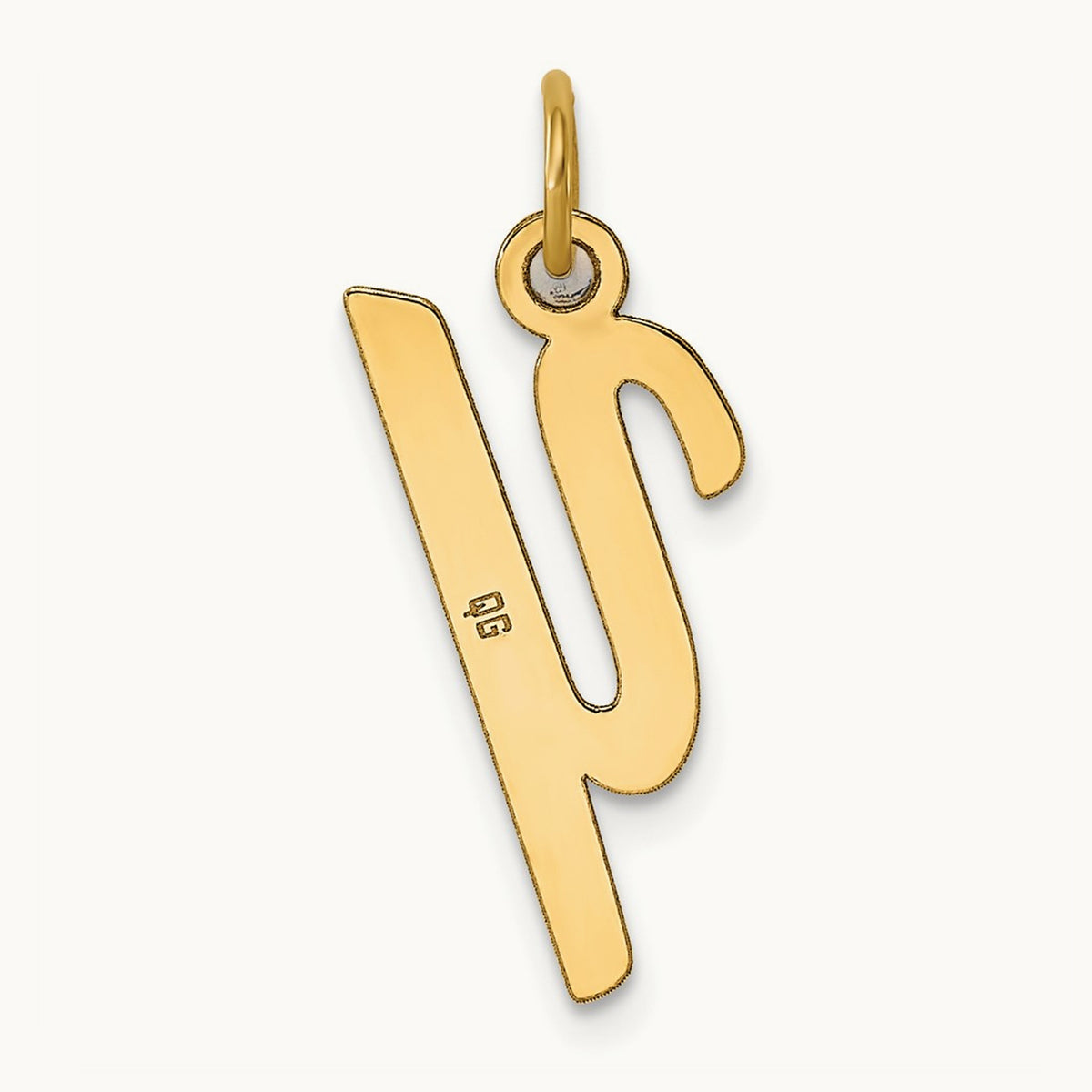 Medium Script Initial Charm — 14K Yellow Gold, Y