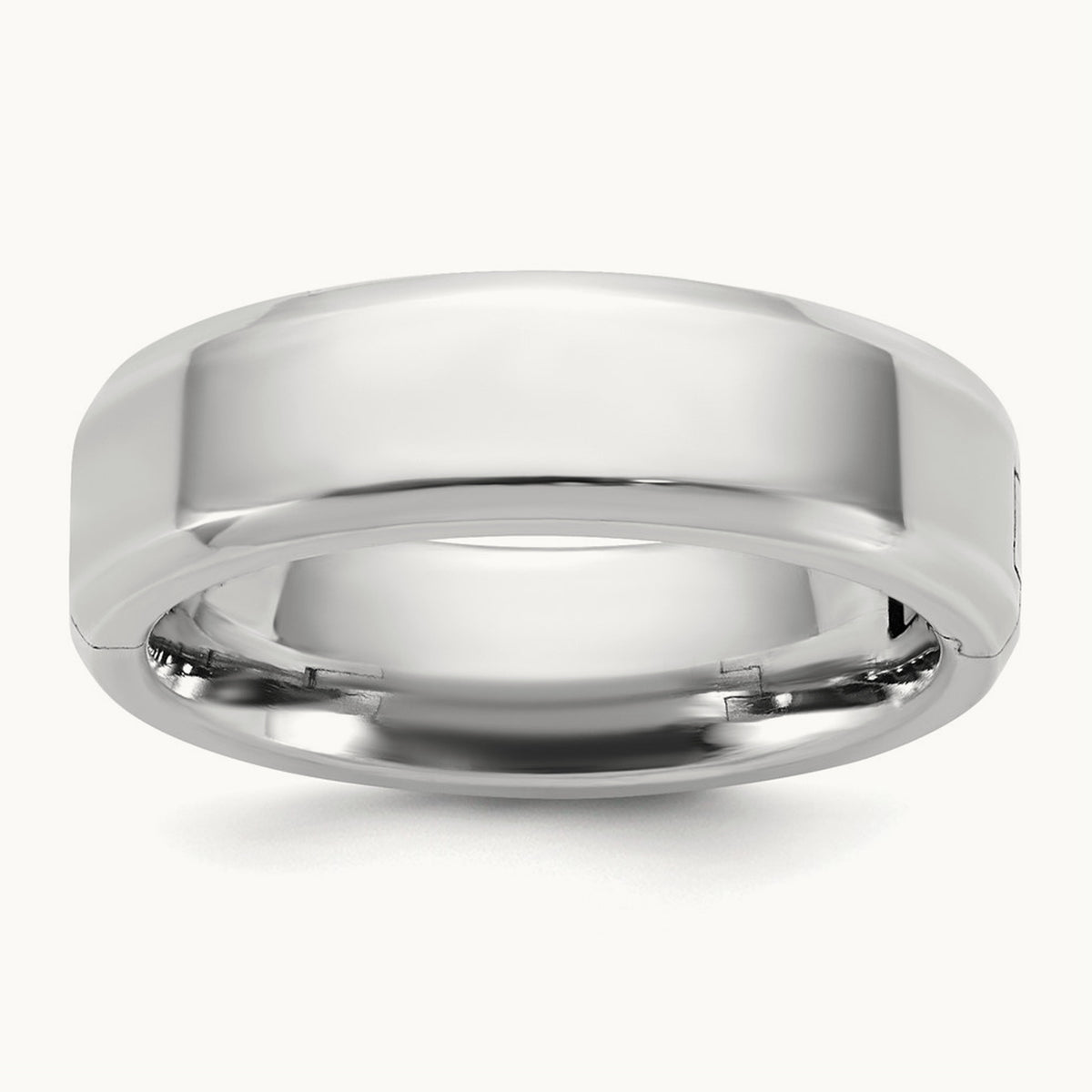 CLIQ Hinged Beveled Edge Wedding Band, 6mm, 14K White Gold
