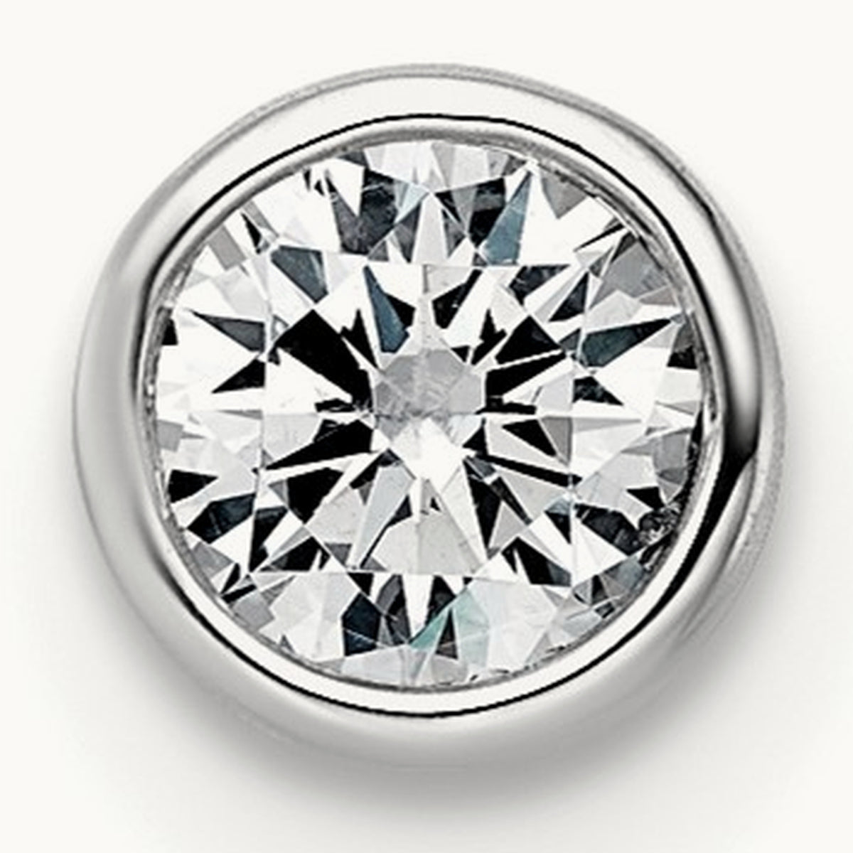 Round Bezel Set Chain Slide Pendant, 0.25-3.00 ct tw Lab-Grown Diamond — 1/4 ct, VS (Best), 14K White Gold