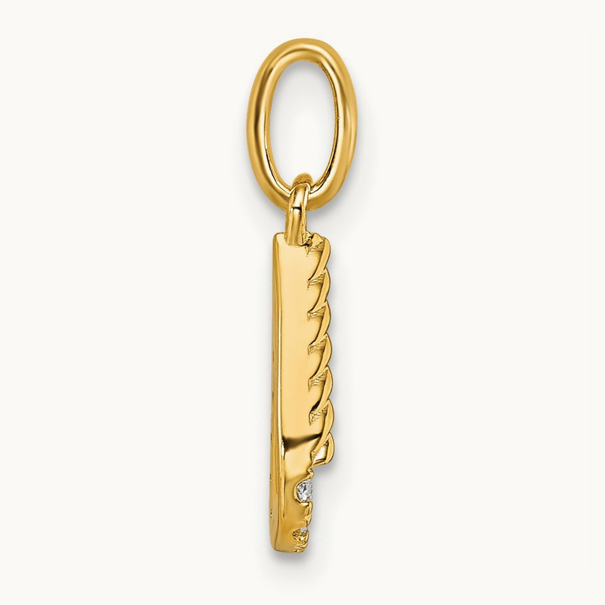 Twisted Diamond Charm — 14K Yellow Gold, U
