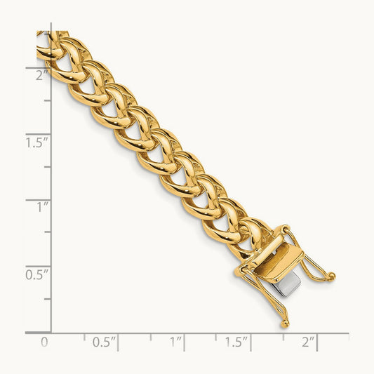 Hand-polished Fancy Link Bracelet, 8.6mm, 14K
