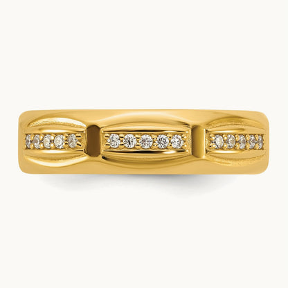 Setting: IB Goodman Men's Satin Diamond Ring Mounting, 14K Gold — 14K Yellow Gold
