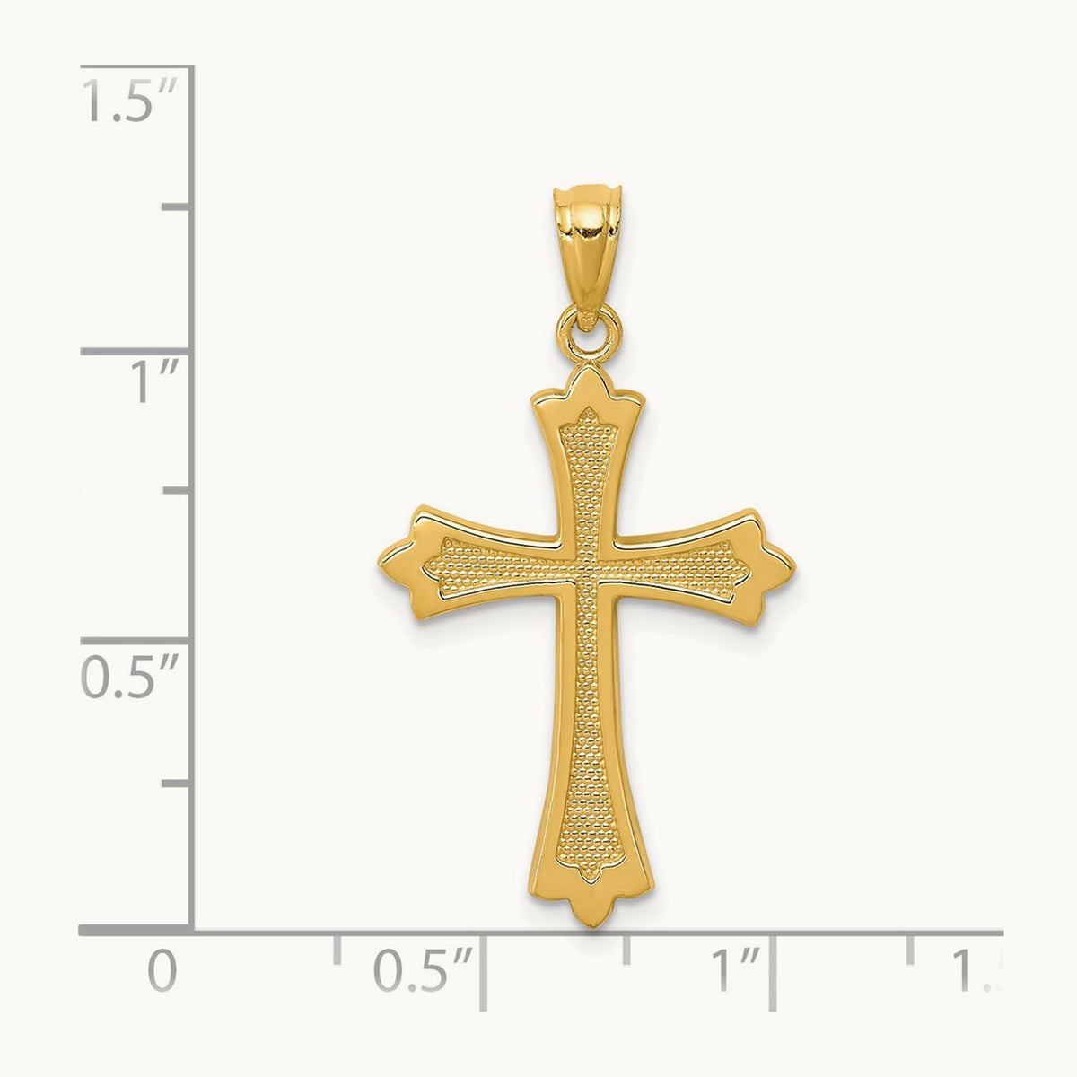 Fleur de Lis Cross Pendant, 14K