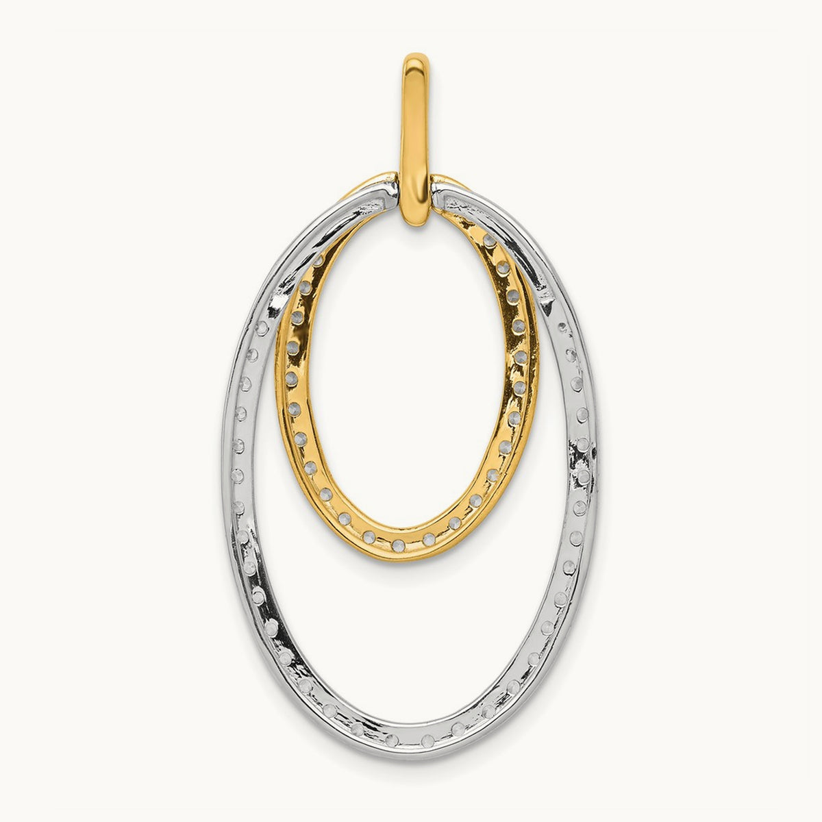 1ct. Diamond Double Oval Pendant, 14K Two-tone