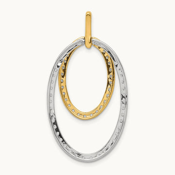 1ct. Diamond Double Oval Pendant, 14K Two-tone