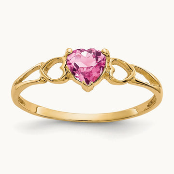 Tourmaline Birthstone Ring, 14K Pink