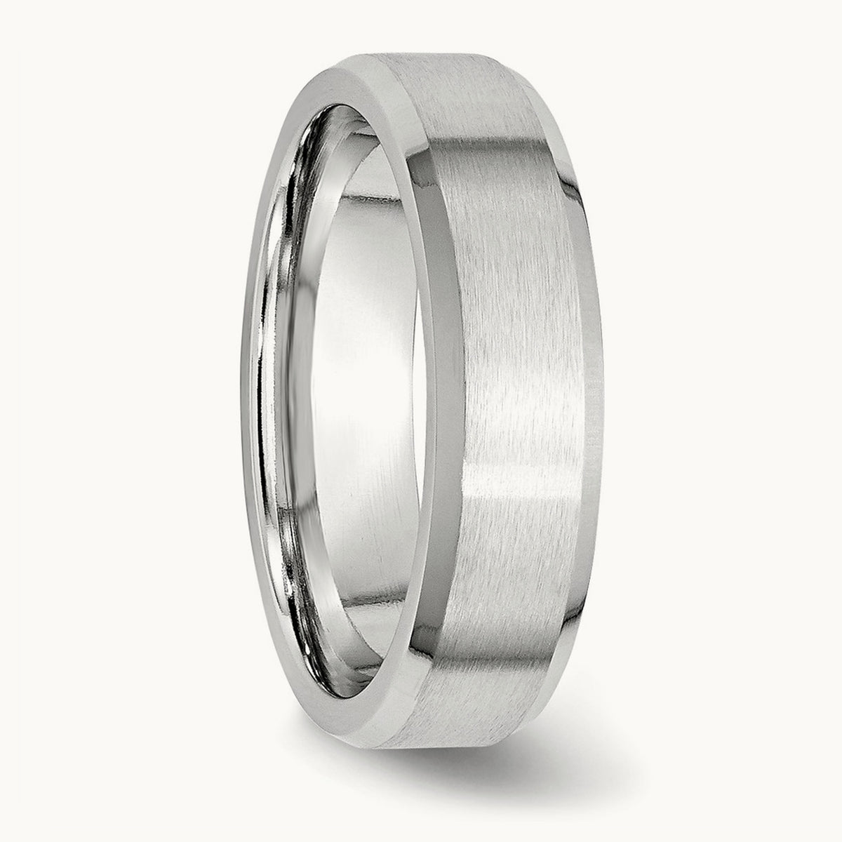 Cobalt Satin and Polished Beveled Edge Band — 6mm