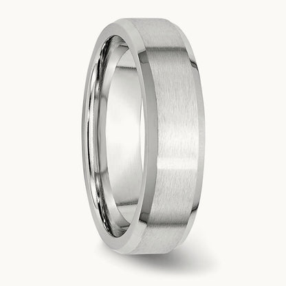 Cobalt Satin and Polished Beveled Edge Band — 6mm