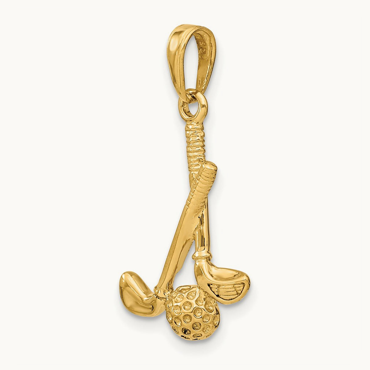 3-D Clubs and Ball Pendant, 14K
