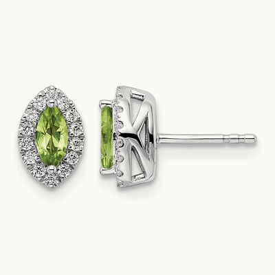 Peridot August Birthstone Earrings, 0.20 ct tw Lab-Grown Diamond