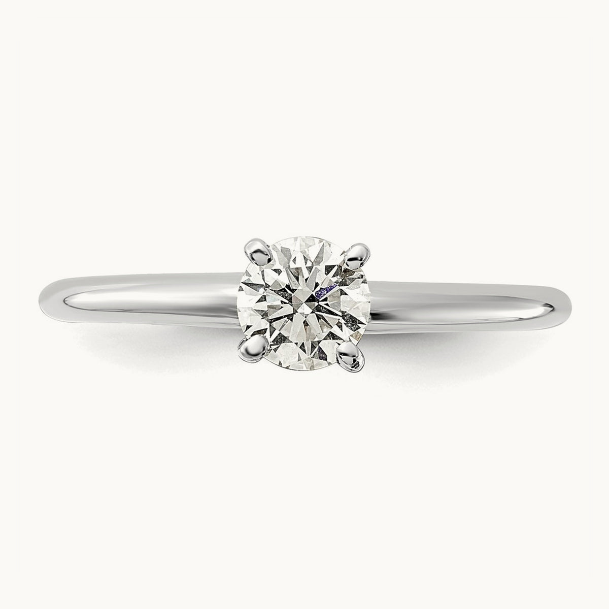 Round Solitaire Engagement Ring, 0.25-5.00 ct tw Lab-Grown Diamond — 1/2 ct, 14K White Gold