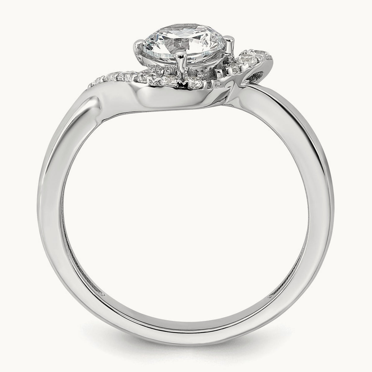 Round Engagement Ring, 0.75 ct tw Lab-Grown Diamond — 14K White Gold